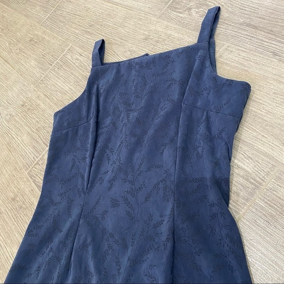 𝅺La Belle Vintage Dark Navy Floral Print Dress Size 5 - Picture 2 of 5